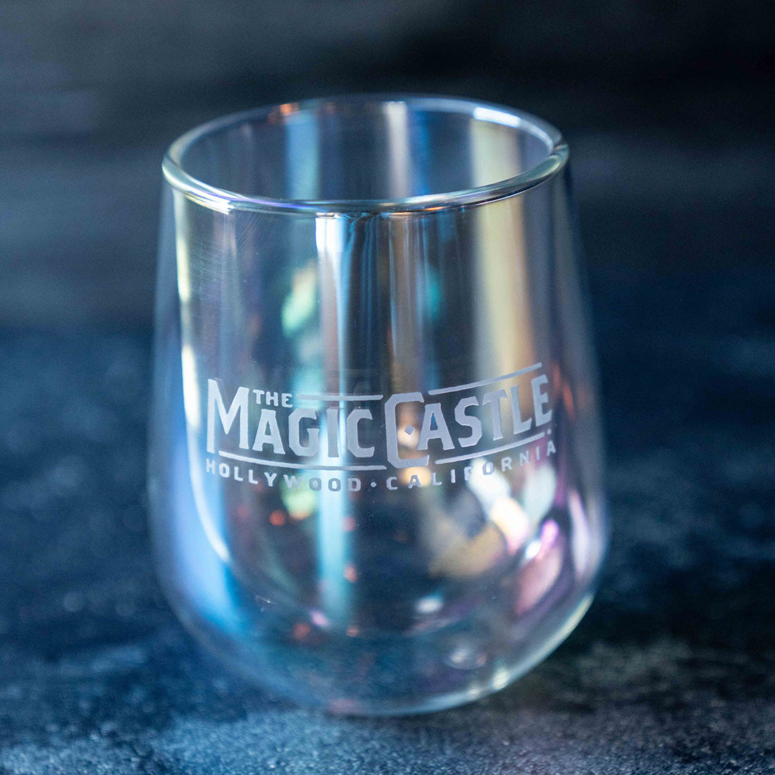 Iridescent Stemless Wine Glass